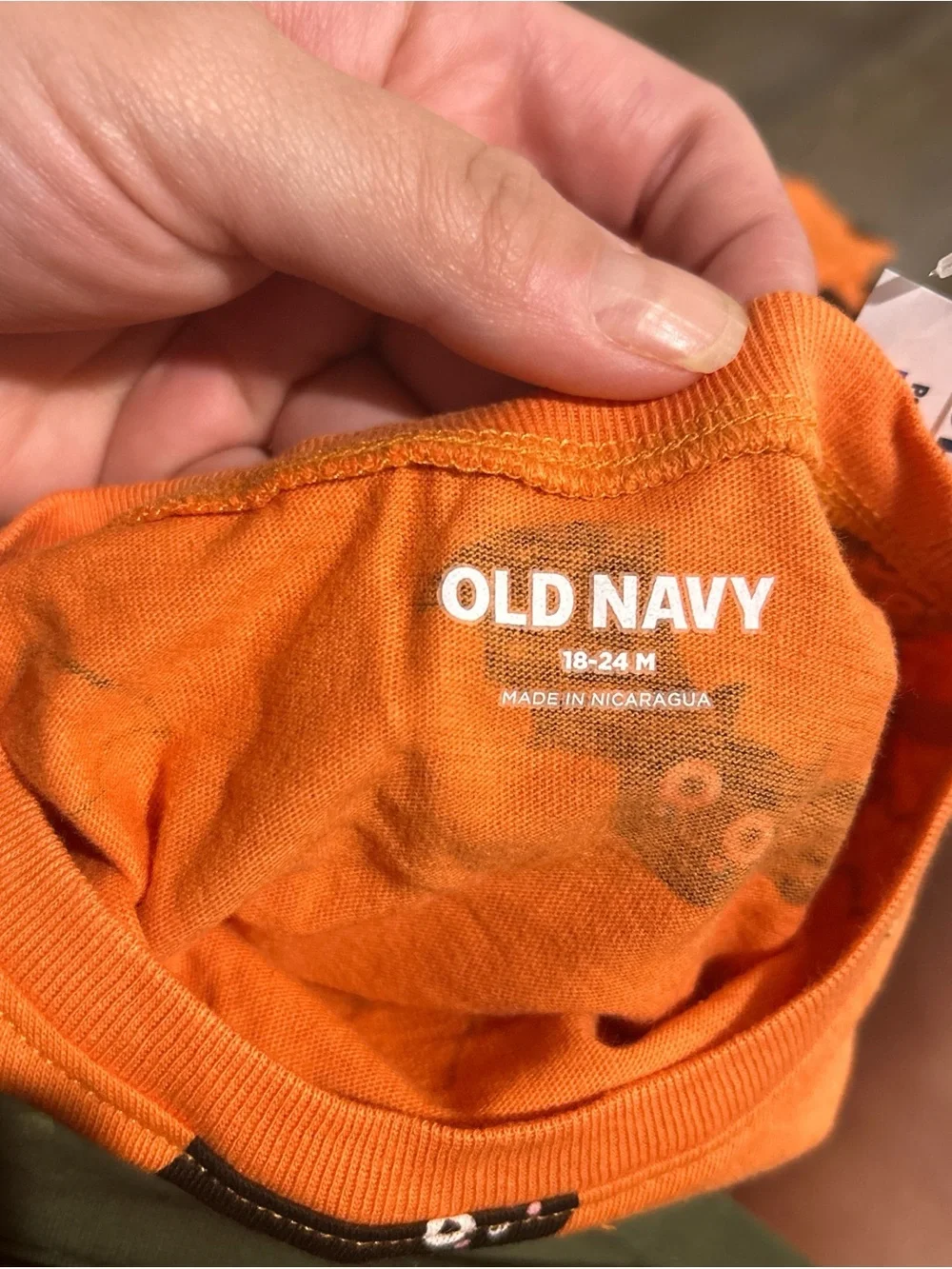 Old Navy Orange Halloween Bat Print Long Sleeve Top